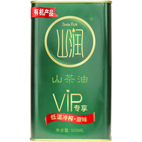 山润 有机原味山茶油 低温冷榨一级 500ml 食用油