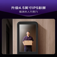 凯迪仕 Q2 FVP V2 智能门锁 可视猫眼室内屏人脸识别密码锁 指纹锁 38-120mm 肤感玻璃