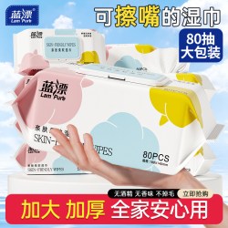 蓝漂 湿巾80抽大包加厚装宝宝手口屁用湿巾纸实惠装亲肤幼儿湿纸巾