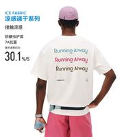 FPA 撞色排版印花凉感速干短袖男款 户外运动休闲圆领夏季新款情侣t恤 白色 M