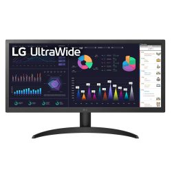 LG UltraWide FHD 26 英寸电脑显示器 26WQ500-B,IPS 兼容 HDR 10,AMD FreeSync,黑色