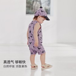 巴厘小猪 纯棉无袖背心连体衣
