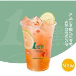 一点点奶茶 茶冻桃喜香柠绿（中杯）
