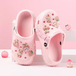 ABCKIDS 软底轻便 儿童洞洞鞋  粉色(樱桃草莓） 26-27