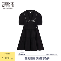 TEENIE WEENIE 小熊女装连衣裙夏季法式优雅气质通勤俏皮少女小黑裙 黑色 M