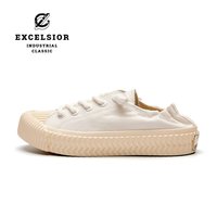 EXCELSIOR 饼干鞋 一脚蹬半拖帆布鞋 黑色