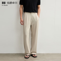 伯爵卓尔 老钱风cleanfit垂感通勤直筒休闲裤