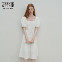 TEENIE WEENIE 方领泡泡袖 象牙白 连衣裙