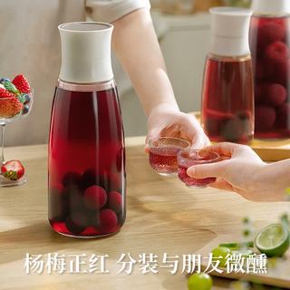 欧因 食品级玻璃密封瓶 白灰色 1000ml