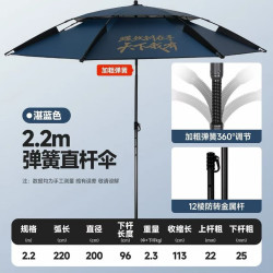 汉鼎 一号钓鱼伞防爆雨遮阳万向扣架加厚黑胶大钓伞雨垂钓伞拐杖伞