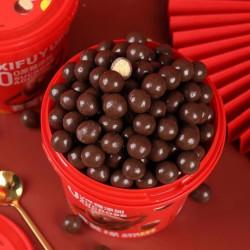 纯可可脂牛奶黑巧克力麦丽素520g*1桶