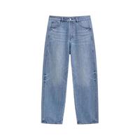 Gap 男装 棉莱赛尔混纺阔腿牛仔裤 891281