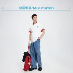 navigare 纯棉水洗牛仔裤男宽松气球阔腿裤