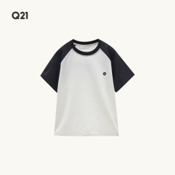 Q21 蒲公英排汗速干透气T恤男女童短袖夏季新款拼色打底上衣亲子款