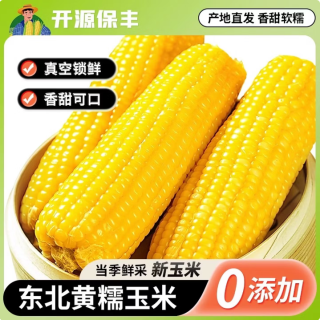 开源保丰 正宗东北新鲜黄糯玉米 铝箔装 250g*8支
