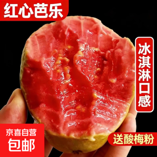 京喜 红心芭乐果软糯心红心番石榴新鲜芭乐口感鸡屎果脆甜现货送酸梅粉 红心芭乐带箱2斤装（单果100g+）