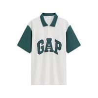 Gap 868215 珠地网眼撞色logo 白色 L 男士POLO衫