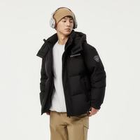 坦博尔 羽绒服男士短款休闲保暖冬季外套TAF550335D 黑色 M (170)