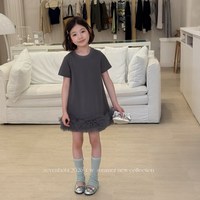 SEVENBOBI 五折促销！女童韩系甜美网纱拼接蓬蓬连衣裙
