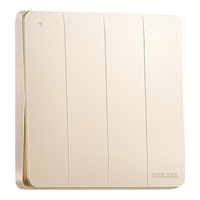 德力西 CD821 金色 四开单控 86型开关