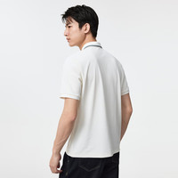 九牧王 TT2F21313 7A抗菌吸湿速干 Polo衫 米白撞色领 XL