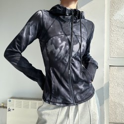 宋站 连帽运动外套女春秋修身跑步服罩衫训练瑜伽上衣长袖秋冬