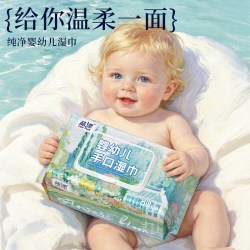 蓝漂 油画系列婴儿手口湿巾 80片*1包
