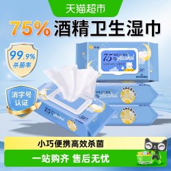 海氏海诺 75%酒精卫生湿巾湿纸巾卫生户外皮肤清洁护理家用便携