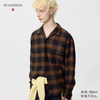 优衣库 合作款男装女装柔软棉质开领宽松格子衬衫长袖480803