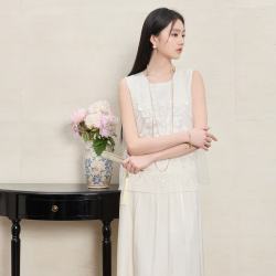 三彩 晓梦迷蝶 新中式假两件长裙 连衣裙