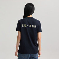 Lee 26年春夏圆领Logo印花短袖T恤 藏青色 XL