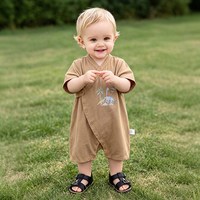 OAKMONT Oak mont新生婴儿衣服夏季短袖连体衣宝宝和尚服莫代尔和式爬服