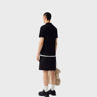 MOOSE KNUCKLES 男士经典金标纯色小剪刀短袖POLO衫 黑色 L