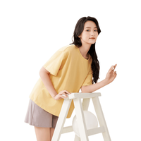 安之伴 100%纯棉 秋黄色 S码 女士短袖睡衣家居服套装