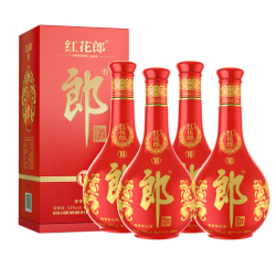 郎酒 红花郎10 53度 酱香型白酒 500ml 53度 500mL 4瓶 红花郎