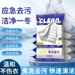 贝琳达 羽绒服清洁湿巾免洗强力去污衣物清洁湿纸巾家用干洗