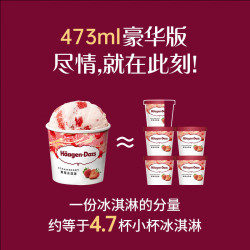 哈根达斯 Haagen-Dazs）经典草莓口味大桶冰淇淋473ml 家庭装