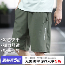 拓路者 快干短裤男夏季透气直筒裤子宽松休闲学生运动五分中裤冰丝沙滩裤