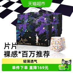 BebeTour 婴儿宝宝专用拉拉裤爱丽丝系列XL码34片4包装超薄透气
