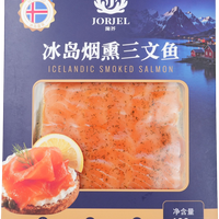 淘金币可用、今日必买：掬芥 烟熏三文鱼 刺身 冰岛进口 100g*2盒