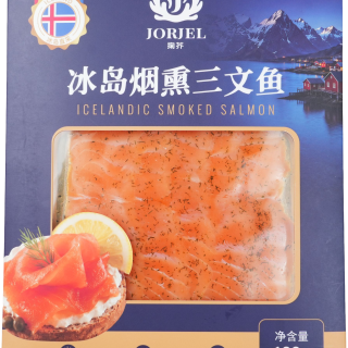 淘金币可用、今日必买：掬芥 烟熏三文鱼 刺身 冰岛进口 100g*2盒