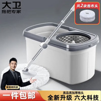 大卫 免手洗 旋转拖把 拖布  D10 二个拖布头