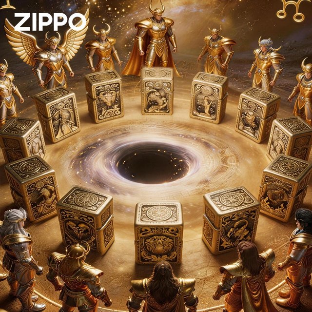 ZIPPO 黄金十二星座雕刻打火机