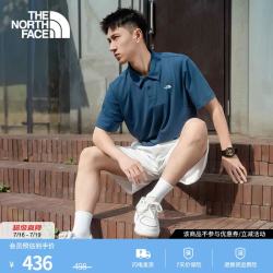 北面 8EY5 弹力速干 POLO衫 蓝色 XL