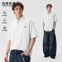 马克华菲 轻量凉感透气短袖衬衫