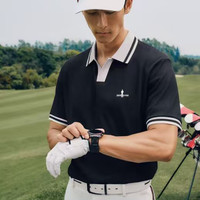 比音勒芬 华夫格肌理面料 男士短袖T恤 3XL 25藏青色