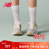 new balance NB官方夏季女鞋舒适透气百搭网面休闲鞋327系列 浅灰/卡其 WS327MS 36.5 (脚长23cm)