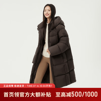 坦博尔 泡芙女子长款羽绒服加厚保暖百搭显瘦高充绒量冬季防风户外外套 巧克力色 XS (155)