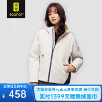 辕辙 700蓬鹅绒服女短款连帽SC62022