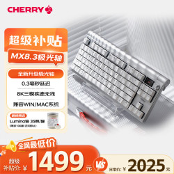 CHERRY 热插拔 无线键盘  极光银色 极光轴 RGB